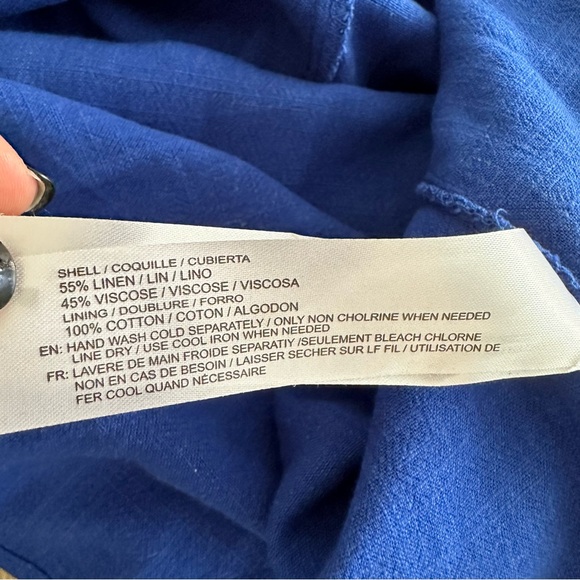 | band of gypsies • malibu linen front-tie midi dress • size small | - Picture 15 of 15